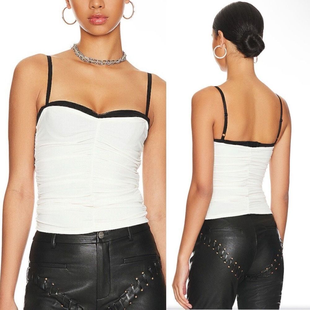 Miaou Renzo Bustier Peek A Boo Bra Dolce Corset Tank Top Revolve NWT Sz XS